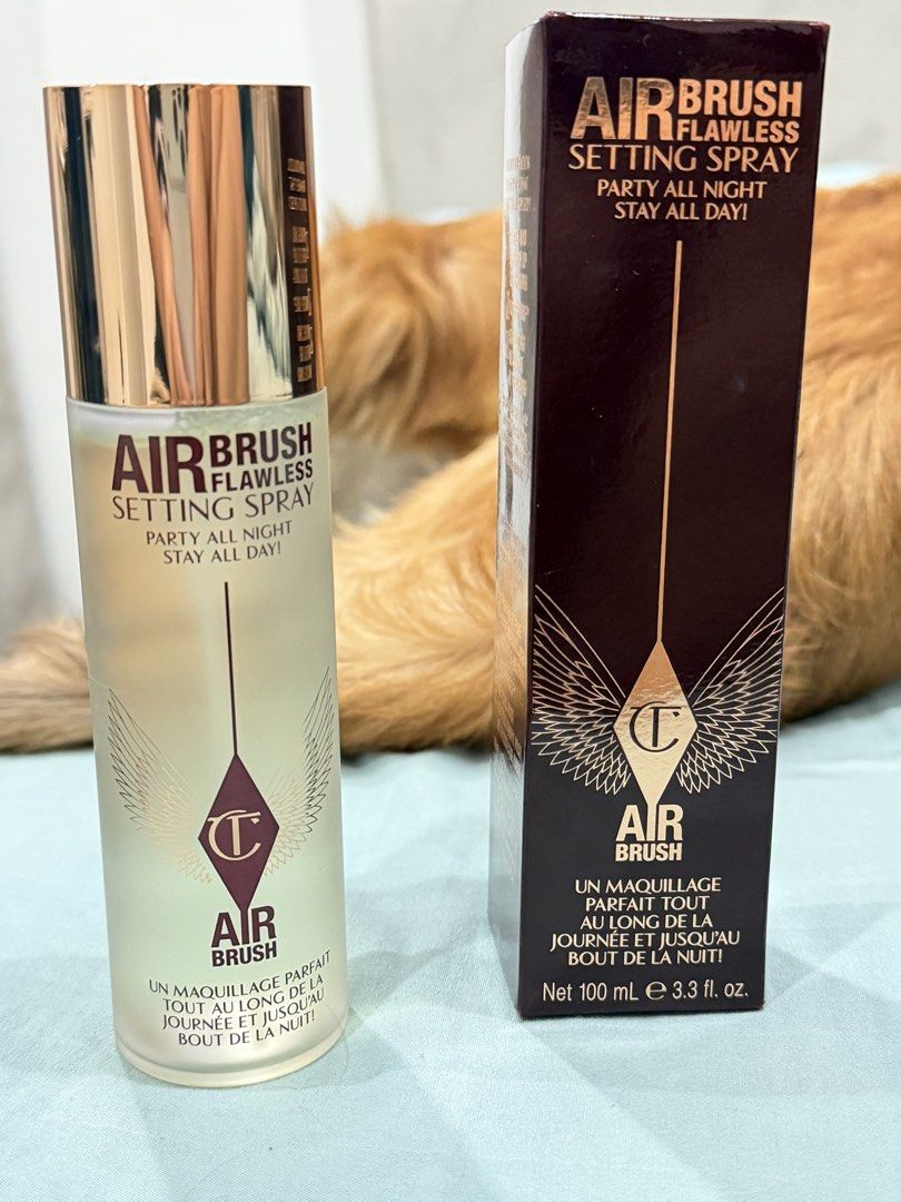 Charlotte Tilbury Airbrush Flawless Setting Spray 100ml (Category: Makeup) located in Manila. Submitted by azeiruuu (Listing ID 1468343069, Image 2). Description: - Product: Charlotte Tilbury Airbrush Flawless Setting Spray - Size: Full size 100ml with matching box - Condition: Like new, used 3x only - Longevity: Sets and primes makeup for up to 16 hours - Formula: Waterproof; prevents melting, fading, and creasing - How to use: Hold 6-8 inches a