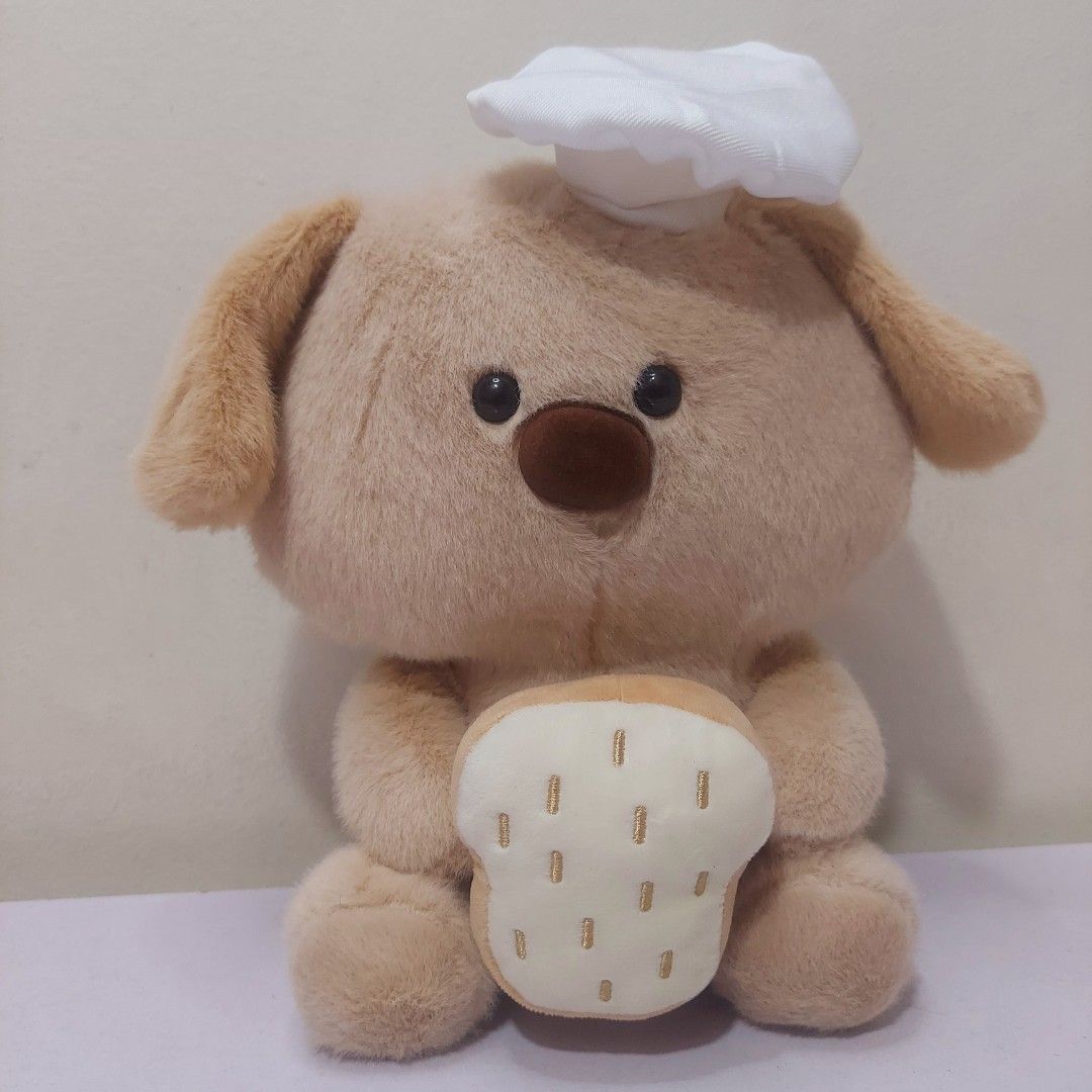Chef Puppy - Bread Baker Plush Stuffed Toys (Category: Plushies & Soft Toys) located in Pasig City. Submitted by muffinstoysshop (Listing ID 1468357344, Image 3). Description: - Size : 10- INCH / 25 cm - Quantity: 1 pc - Good as new - Cleaned & Sanitized - Good Condition - What you see is what you get! - Item ON HAND ready for shipping - A great gift or collection Please keep following and supporting us, thank you 😊 #ChefPuppy #BreadBakerPlush #