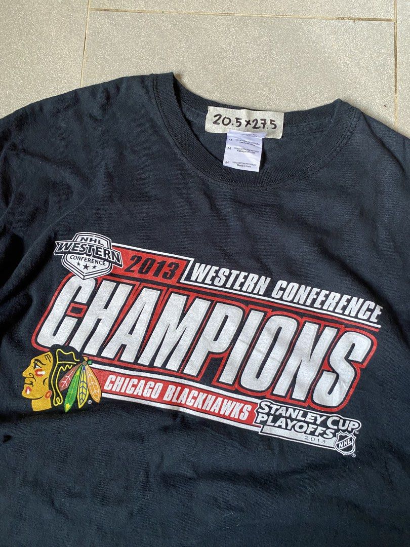 Chicago BlackHawks WC Stanley champions (Category: Tshirts & Polo Shirts ) located in Digos. Submitted by thriftflexph (Listing ID 1468352648, Image 1). Description: Size&Dimes:20.5/27.5 Color&Condi:9.5/10 issue:none DM for more information 🫶 Items are all thrifted/Handpicked Can ship nationwide🇵🇭 Add Shipping Fee ✈️🎁.