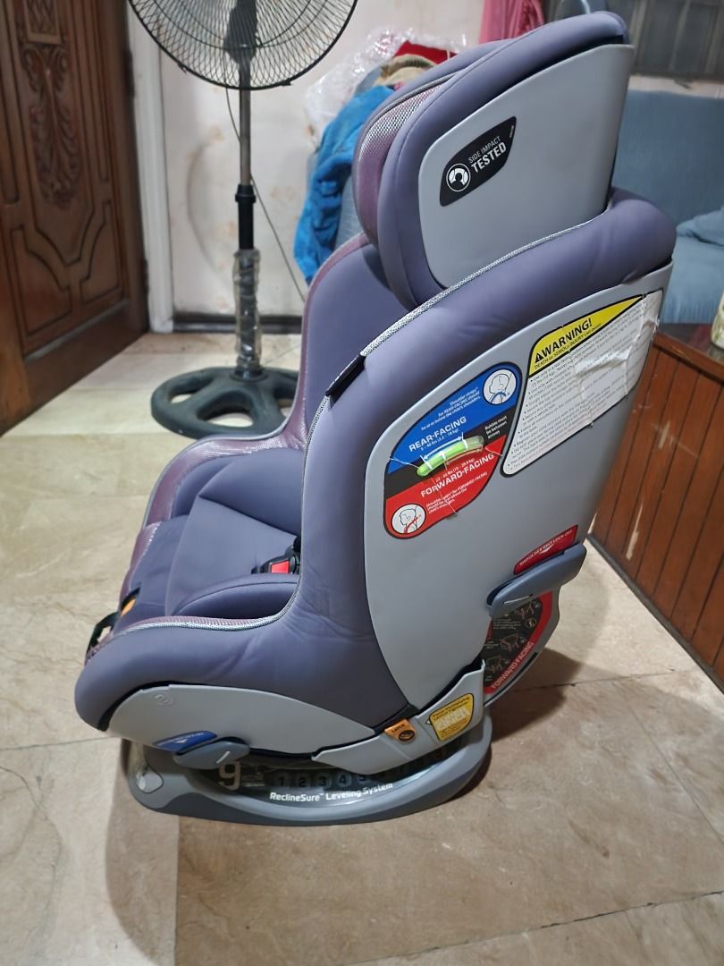 Chicco NextFit Car Seat Grey Purple (Category: Car Seats) located in Quezon City. Submitted by judzrosas28-40284 (Listing ID 1468325352, Image 3). Description: - Authentic Chicco NextFit car seat in stylish grey and purple tones. - bought for 19,000 - Versatile design supports both rear-facing and forward-facing options - ReclineSure leveling system built into the base for easy installation - Adjustable head support with multiple height positions
