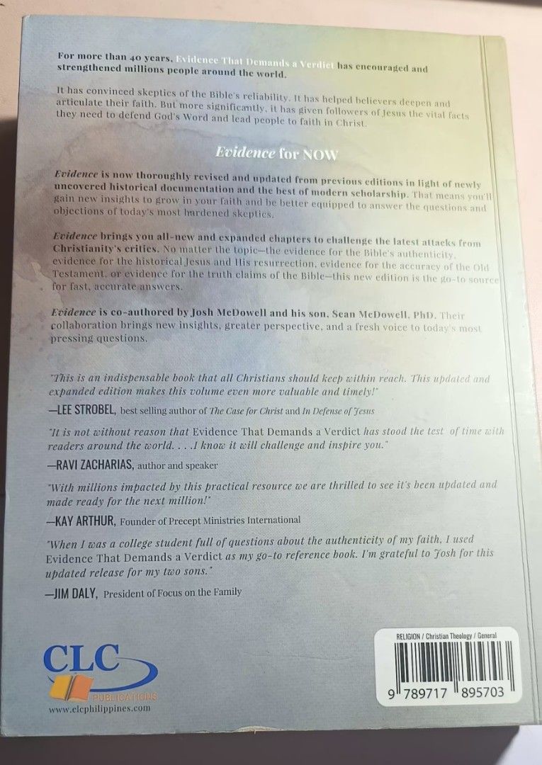Christian Books (Category: Looking For) located in Manila. Submitted by myenrienne_1993 (Listing ID 1468317002, Image 3). Description: Evidence that Demands a Verdict (Latest Edition) by Josh and Sean McDowell. Brand New Quality. Haven't used..