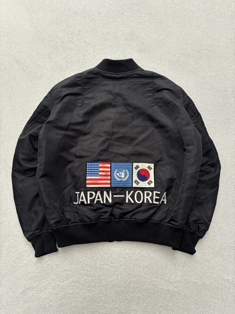 Christian Dada Souvenir Jacket Japan-Korea (Category: Coats, Jackets and Outerwear) located in Baguio. Submitted by thecollector2600 (Listing ID 1468302584, Image 2). Description: Medium fit Made in Japan Pit to pit -21” Length-22” Shoulders-17” Sleeves-23” .