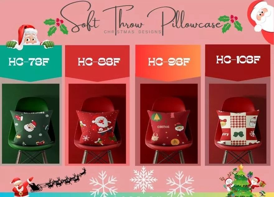 Christmas Soft Throw Pillowcase Festive Holiday Designs (Category: Bedding & Towels) located in Manila. Submitted by rarewhale_487098 (Listing ID 1468302802, Image 1). Description: - Festive Christmas throw pillowcases - Soft and comfortable fabric - Available designs: Santa Claus, snowflakes, trees, snowmen, and houndstooth - Model options: 13SF, 14SF, 15SF, and 16SF - Perfect for living room or bedroom holiday decor.