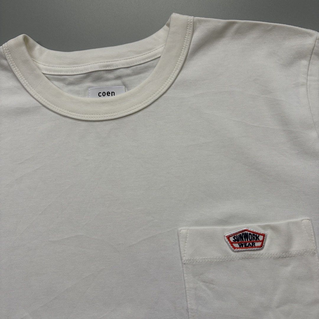 Coen (Japanese Brand) (Category: Activewear) located in Cavite. Submitted by onebeancent (Listing ID 1468482128, Image 2). Description: 🔘CODE 0038 Size: Large Dimension: 21" Width | 27" Length Color: White Color Rate: 10/10 Issue: None Condition: Like new‼️ Price: 650php Additional Shipping Fee (J&T Small Pouch) 75php Luzon 100php visayas 120php mindanao.