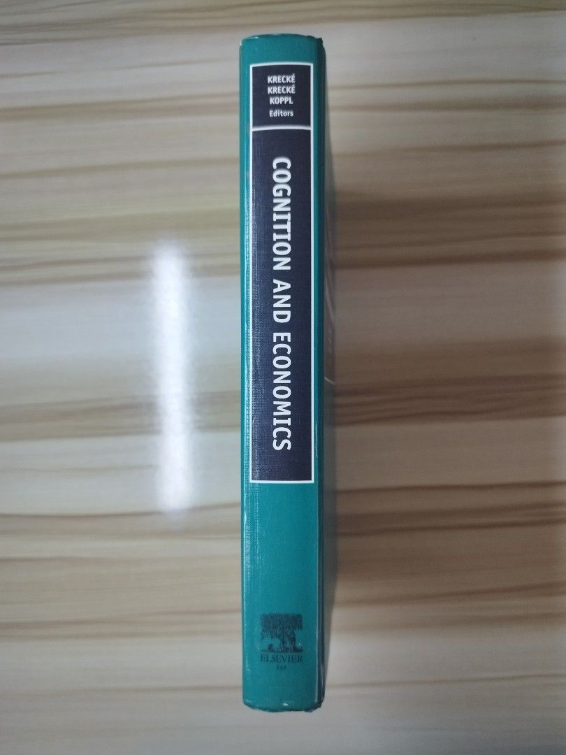 Cognition and Economics Book (Category: Storybooks) located in Cavite. Submitted by sublimeee (Listing ID 1468315932, Image 2). Description: PHP 250 No writings/markings Rare copy From Elsevier 📍Open for meet up around: Cavite City 📦MoD: J&T/Lalamove (SF at buyer's expense) MoP: Gcash/Cash DM for more inquiries📩.