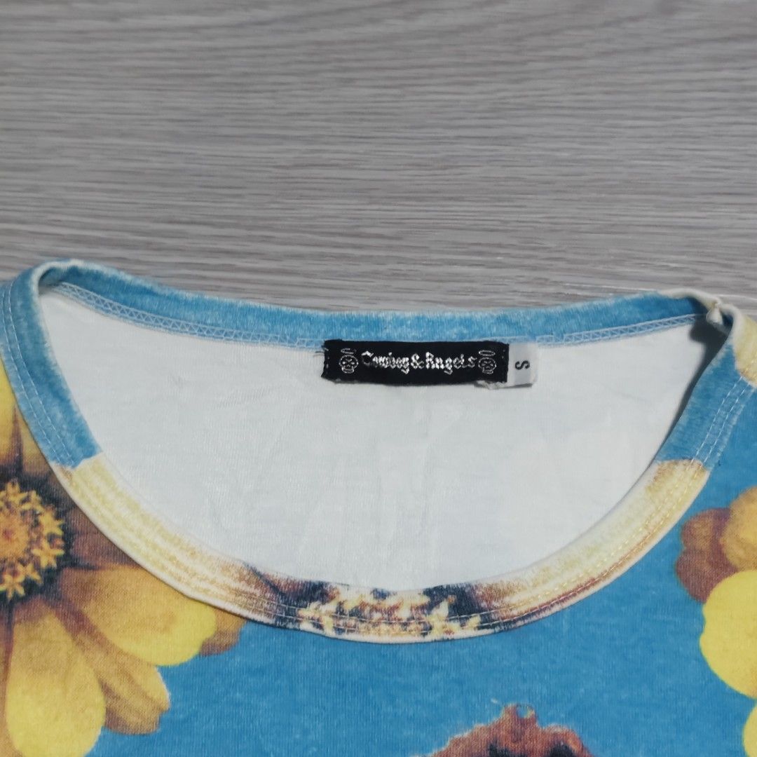 comboy & angels women shirt (Category: Activewear) located in Amadeo. Submitted by josephotep (Listing ID 1468410705, Image 3). Description: cowboy & angels women shirt S on tag 16.5x22.5 as new no issue 499 plus sf. loc cavite pm📥.