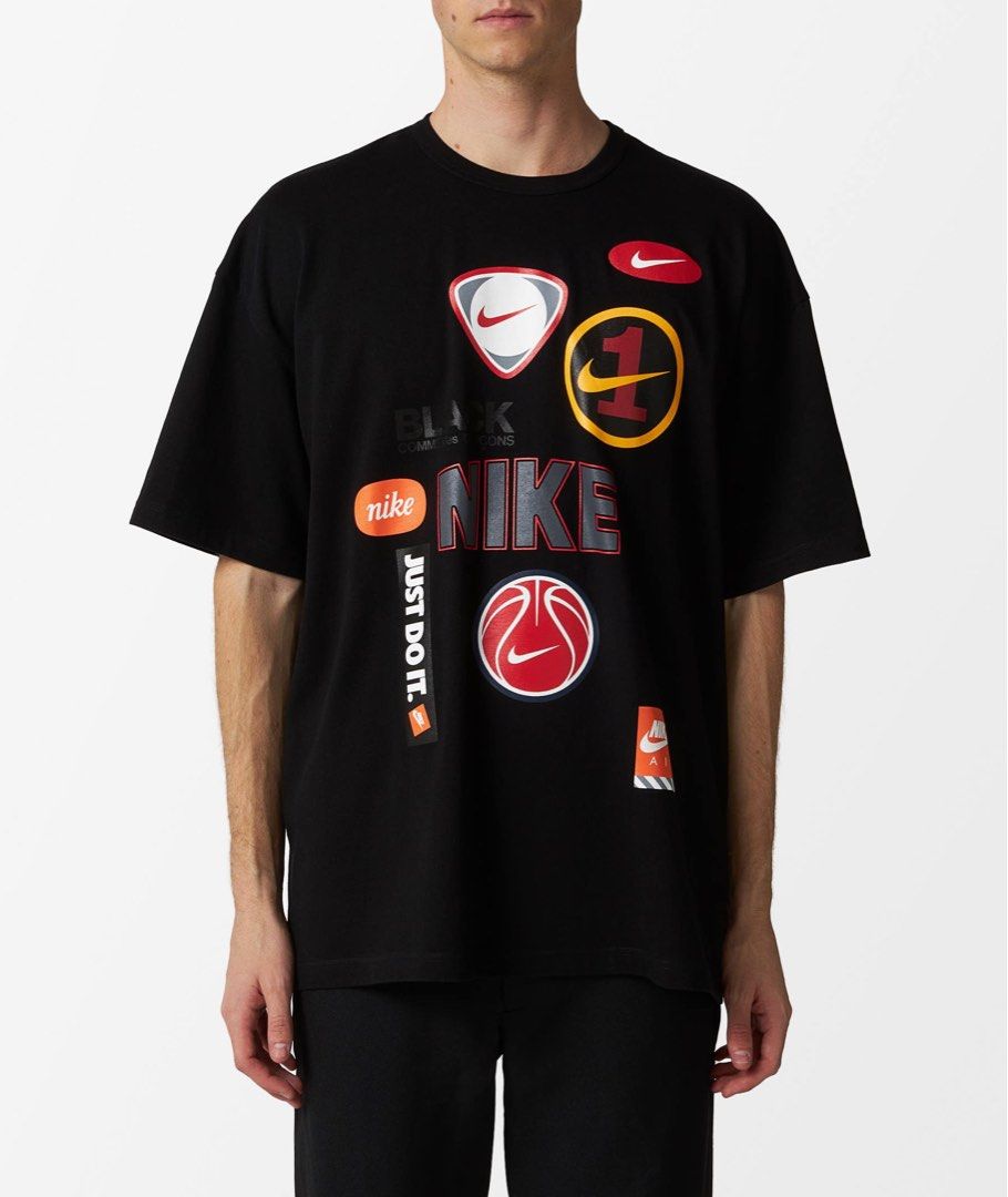 Comme des Garcons Black x Nike Multi Logo Tshirt (Category: Tshirts & Polo Shirts ) located in Imus. Submitted by rckrmns (Listing ID 1468389300, Image 1). Description: Comme des Garcons Black x Nike Multi Logo Tshirt Authentic/Legit Size L fit to 2XL-3XL (Oversized) W- 26 L- 31 Good as New .