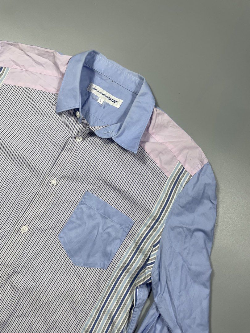 Comme des Garcons Multi color polo (Category: Activewear) located in Taguig. Submitted by _curatedfits (Listing ID 1468461359, Image 2). Description: Comme des Garcons Multi color polo Size: Large Width 21” Length 29” Small stain - 1,650 Dm! .