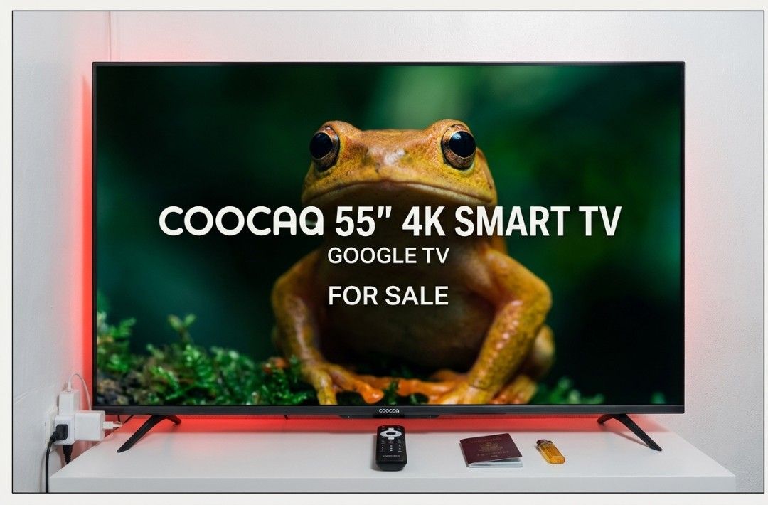 Coocaa 55" 4K Smart TV Google TV (Category: TV) located in Manila. Submitted by kuhol_en_fibers_clothing_shop (Listing ID 1468486854, Image 1). Description: 📺 FOR SALE: COOCAA 55" 4K Smart Google TV (Slightly Used/Like New) Selling our 55-inch COOCAA 4K Smart TV. It is in excellent, pristine condition and was only slightly used because I have other TVs in the house. Perfect upgrade for your living room, bedroom, or gaming setup! 💰 PRICE: ₱15,50