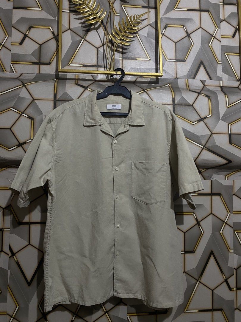 Cotton Linen Short Sleeve Shirt (Category: Tshirts & Polo Shirts ) located in Manila. Submitted by bangketathrift (Listing ID 1468355677, Image 1). Description: DECLUTTERING SALE! For Sale: UNIQLO Cotton Linen Short Sleeve Shirt Condition: Good Price: ₱500 only Location: Manila area DM me if interested!.