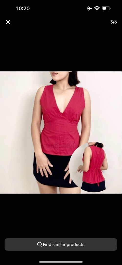 Cotton Linen Vneck Top (Category: Sleeveless) located in Manila. Submitted by jade_preloved19 (Listing ID 1468299489, Image 2). Description: Medium.