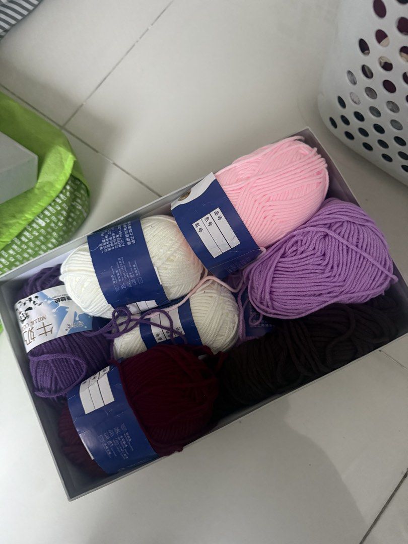 Cotton yarn 5 ply [TAKE ALL WITH BOX] (Category: Handmade Craft) located in Imus. Submitted by tinenen (Listing ID 1468340743, Image 3). Description: cotton yarn bought on orange app shipping fee is paid by buyer.