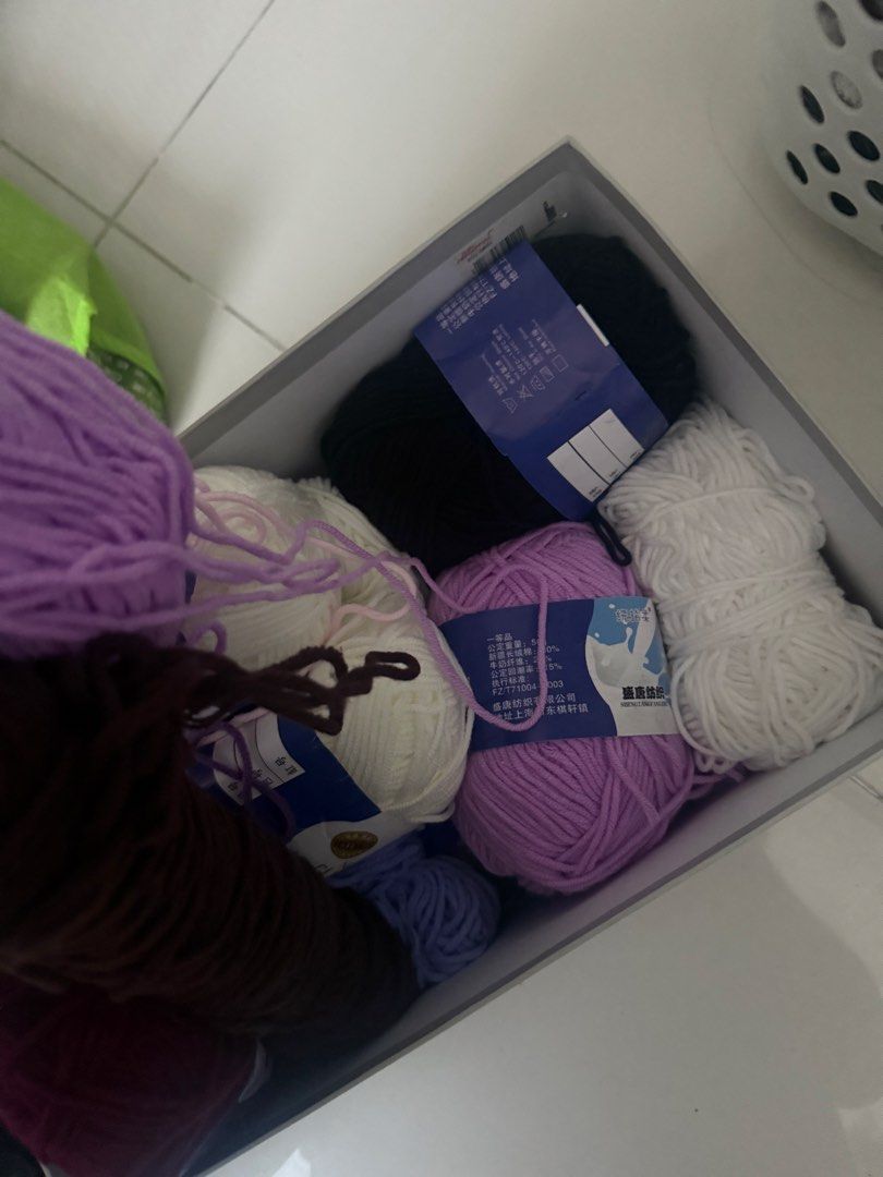 Cotton yarn 5 ply [TAKE ALL WITH BOX] (Category: Handmade Craft) located in Imus. Submitted by tinenen (Listing ID 1468340743, Image 2). Description: cotton yarn bought on orange app shipping fee is paid by buyer.
