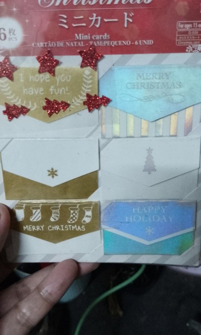 Daiso Mini Xmas Cards (Category: Other Stationery & Craft) located in Quezon City. Submitted by akosiluna44 (Listing ID 1468290653, Image 2). Description: 120 each #minicards #christmascard #daiso.