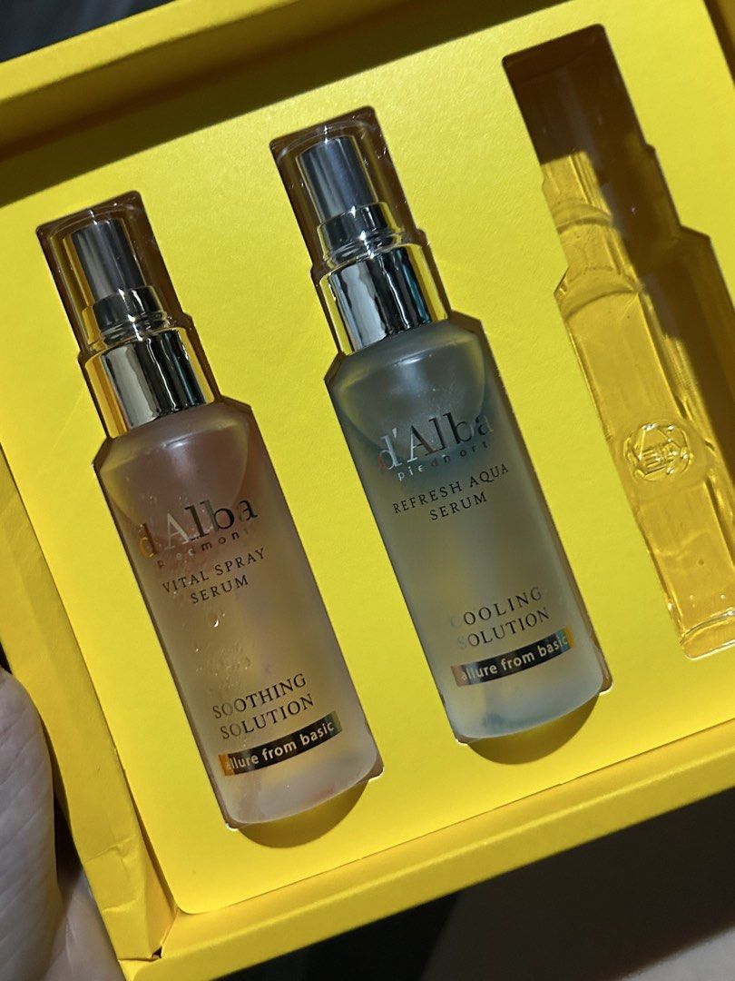 d’alba serum spray (Category: Makeup) located in Manila. Submitted by thvazi (Listing ID 1468374706, Image 3). Description: set bnew onhand jnt/sdd.