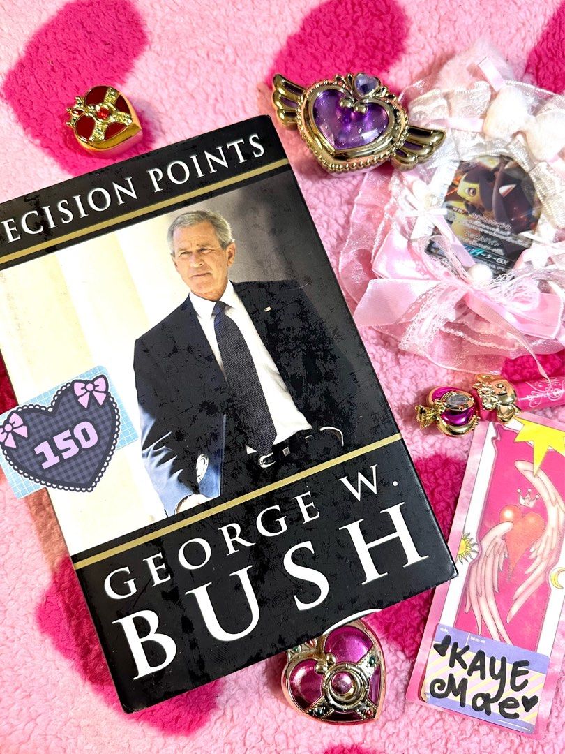 Decision Points by George W. Bush Biography Book (Category: Storybooks) located in Adams. Submitted by precurekaei (Listing ID 1468351945, Image 1). Description: - Title: Decision Points by George W. Bush - Format: Standard hardcover with striking black and white cover - Condition: Clean pages inside - Ideal for: History buffs and political memoir collectors - Shipping or meet-up options available via Carousell.