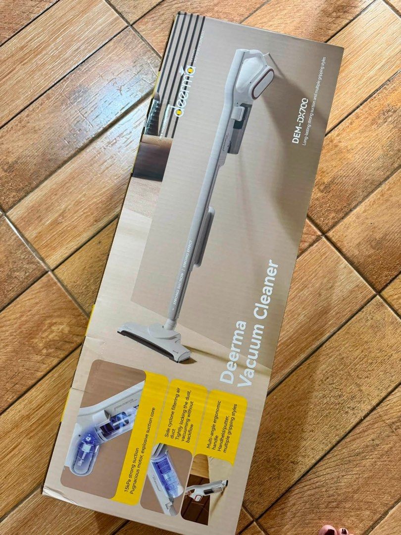 Deerma DX700 Vacuum Cleaner (Category: Vacuum Cleaner & Housekeeping) located in Manila. Submitted by kisshadg23 (Listing ID 1468287067, Image 1). Description: - Brand new and still sealed in original packaging (2 boxes available) - Powerful 15kPa strong suction power with side cyclone filtering - Versatile 2-in-1 design: easily switch between stick and handheld mode - Lightweight and easy to maneuver around the whole house - Perfect for effortle