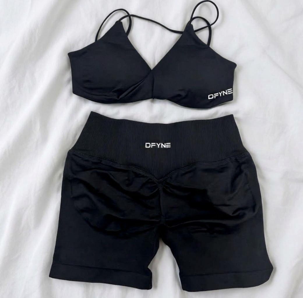 DFYNE Black Vision Twist Set (Category: Activewear) located in Manila. Submitted by glossywife (Listing ID 1468334269, Image 1). Description: Size small Tried on only but never worn out Still comes w the pouch Mop: bank transfer Mod: grabexpress / j&t / lalamove.