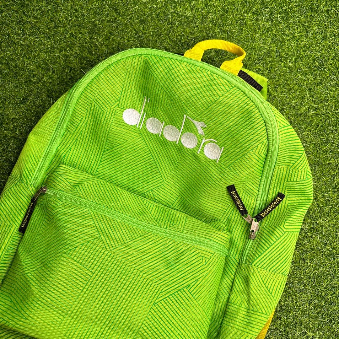 Diadora | Backpack. (Category: Backpacks) located in Manila. Submitted by bypiecesandstories (Listing ID 1468322515, Image 2). Description: Diadora | Backpack. 549 PHP 🧡 Great Condition Can Fit — Laptop, Ipad, Books... All of your school or trip needs. A bright green Diadora backpack with a sporty look that adds a pop of color to your everyday carry. A great pick for those who want something practical without sticking to the usual colors. • REMI