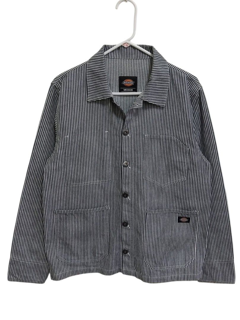 Dickies Hickory Stripe Workwear Chore Jacket (Category: Coats, Jackets and Outerwear) located in Pasig City. Submitted by hustlexcurate (Listing ID 1468361089, Image 1). Description: Dickies Hickory Stripe Workwear Chore Jacket Size MEDIUM Dimensions: 22X27.