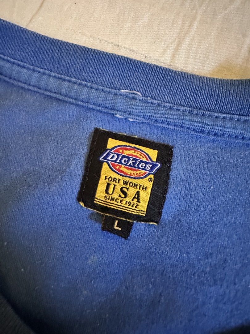 Dickies USA Y2K Shirt (Category: Tshirts & Polo Shirts ) located in Manila. Submitted by beyond_batman (Listing ID 1468288925, Image 2). Description: - Authentic Dickies USA graphic t-shirt - Size: Large (relaxed cotton fit) - 21X29 inches in WidthXLength -Slight Fades.
