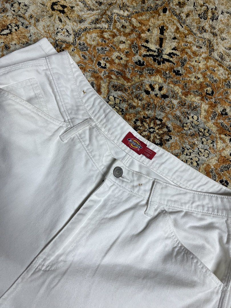 Dickies White Carpenter Pants Size 32-34 (Category: Jeans) located in Caloocan City. Submitted by flipthatcloths8600 (Listing ID 1468417193, Image 3). Description: - Brand: Dickies - Style: CP20B Carpenter Pants - Color: White - Size: 11/30 (marked on tag) - Material: 100% heavy cotton denim - Features: Functional utility pockets and side hammer loop - Origin: Made in Vietnam - Condition: Classic workwear aesthetic, durable and stylish.
