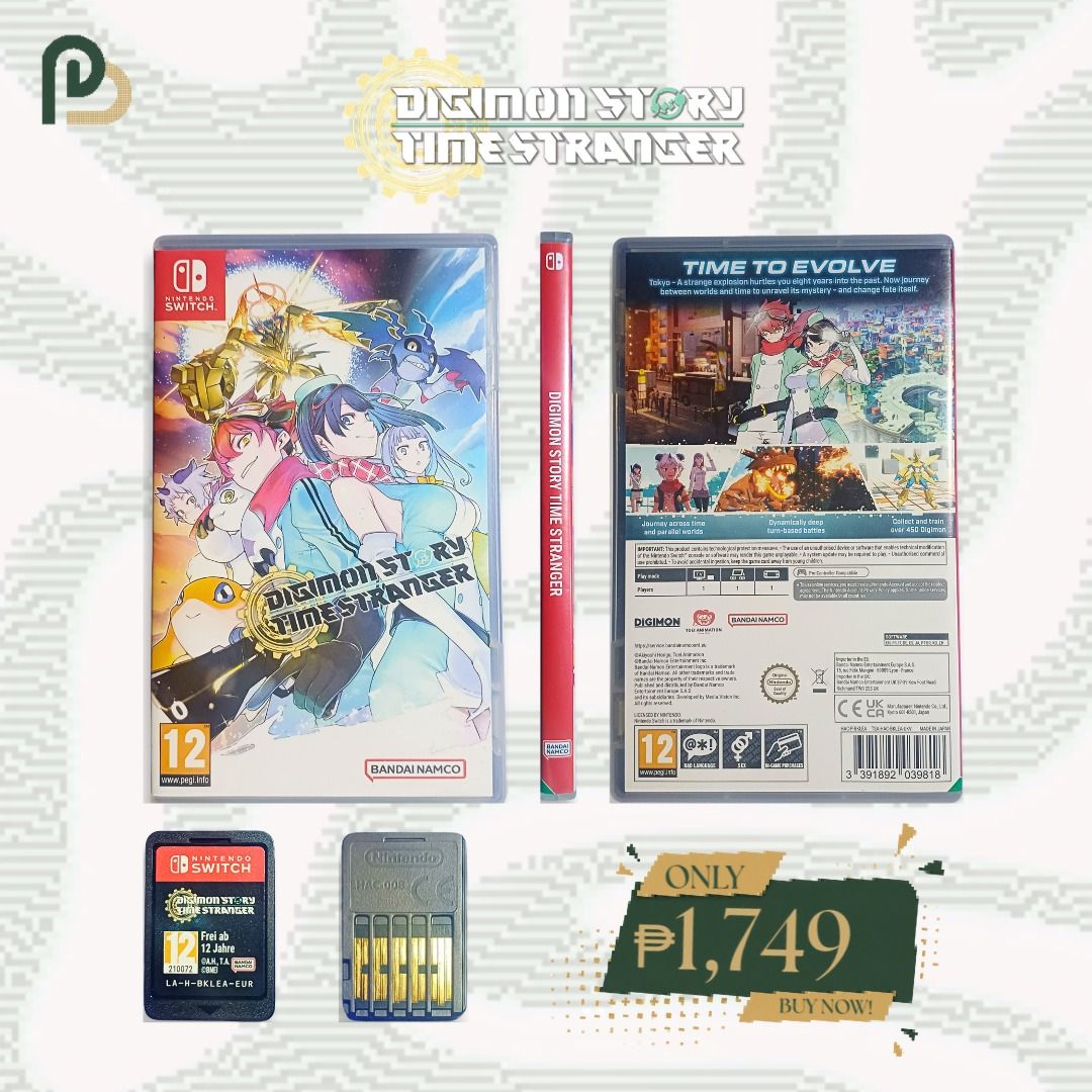 Digimon Story Time Stranger Nintendo Switch Game (Category: Nintendo) located in Caloocan City. Submitted by pixel_bros (Listing ID 1468405372, Image 1). Description: FOR SALE @ Pixel Bros 💚💛 BUNDLE DEALS 💛💚 BUY 2 GAMES: ₱100 OFF your total OR FREE shipping via LBC/J&T BUY 3 GAMES: ₱100 OFF your total AND FREE shipping via LBC/J&T BUY 4 OR MORE GAMES: Additional ₱100 OFF for every game beyond the first 3 + FREE shipping via LBC/J&T NINTENDO S