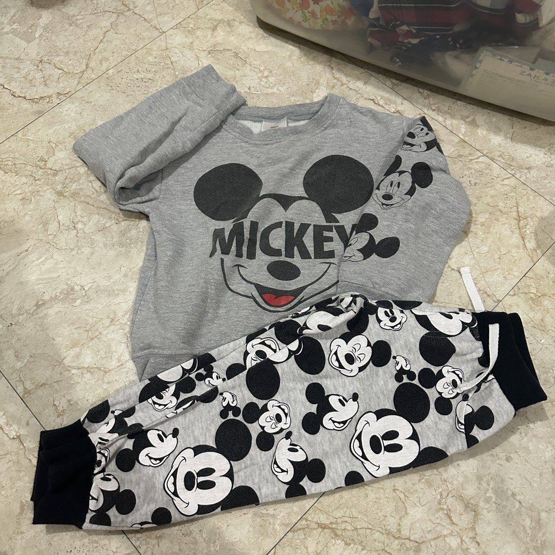 Disney Mickey Mouse Grey Sweatshirt and Pants Set (Category: Babies & Kids Fashion) located in Kawit. Submitted by wevibevintage (Listing ID 1468460528, Image 1). Description: Set.