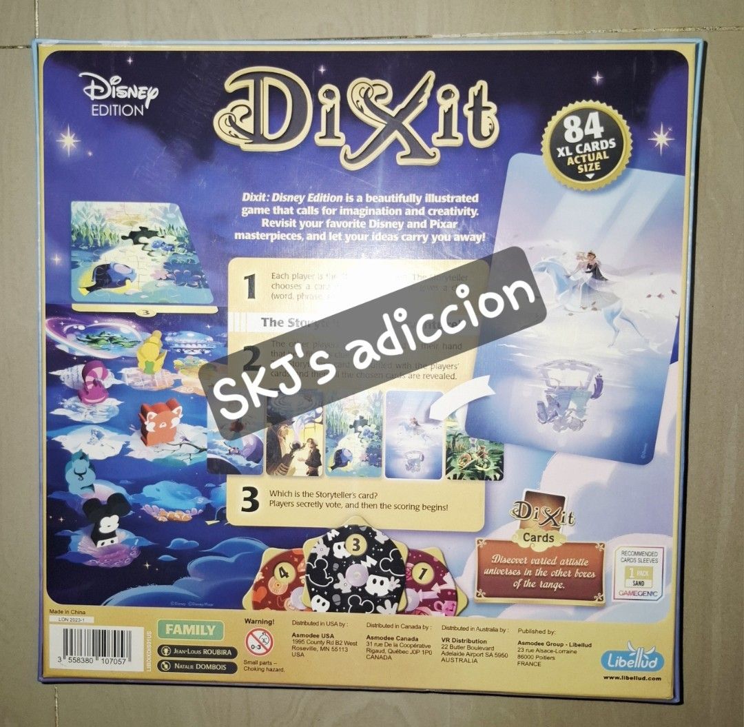 DIXIT DISNEY EDITION BOARD GAME (Category: Board Games & Puzzles) located in Valenzuela. Submitted by skjs_adiccion (Listing ID 1468347474, Image 2). Description: FOR SALE!!! ORIGINAL Dixit Disney Edition board game. BRAND NEW & SEALED -Features the Disney 100 logo. For 3-6 players, ages 8+. The game is a special edition. The box shows the game's title and artwork. The game is manufactured by Libellud. warehouse price: 800 only! (for pickup via l