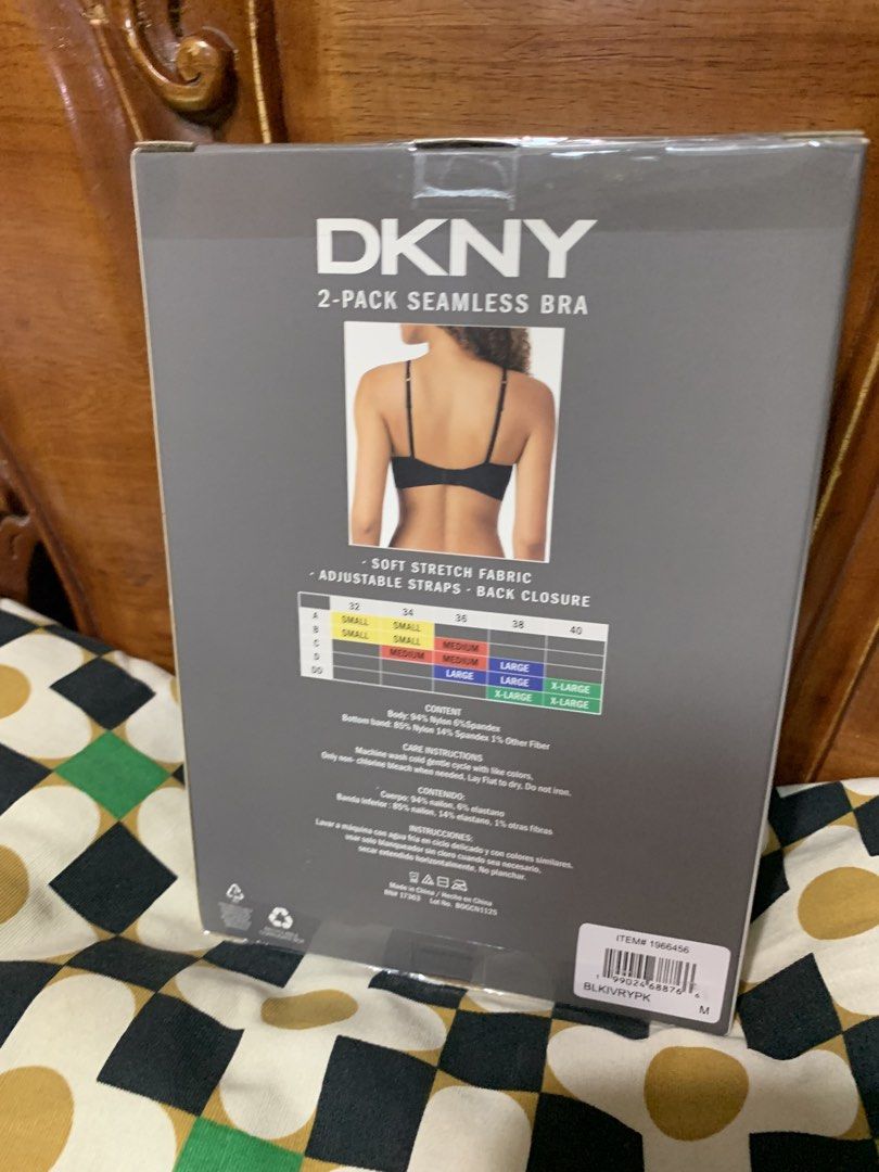 DKNY 2 pack seamless bra (Category: Undergarments & Loungewear) located in General Trias. Submitted by vpshoppe (Listing ID 1468341189, Image 2). Description: DKNY 2 pack seamless bra color:black&cream size: Medium with pads for sure buyer only.
