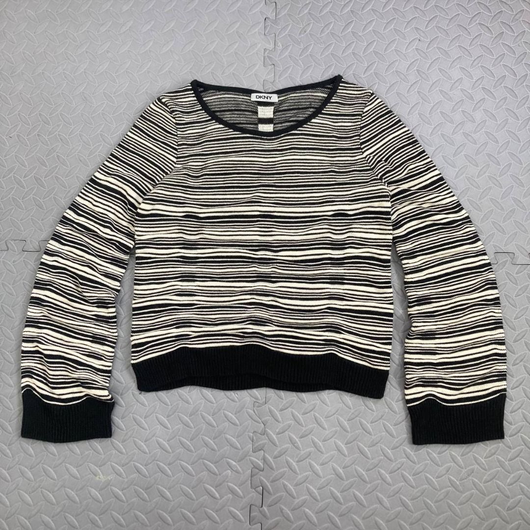 DKNY – Sample Striped Pulled-Knit Sweater (Category: Others Tops) located in Quezon City. Submitted by archived.g (Listing ID 1468316652, Image 1). Description: DKNY – Sample Striped Pulled-Knit Sweater - Brand: DKNY Made in: Year: 2016 Material: Viscose, Nylon Color: Ivory, Black Marked size: Sizing: Measurements (laid flat) Shoulders: 16” Sleeves: 26.5” Bust: 18” Waist: 17.5" Length: 21.5” Color rating: 9.5/10 Condition: 9.5/10 Flaws: minimal s