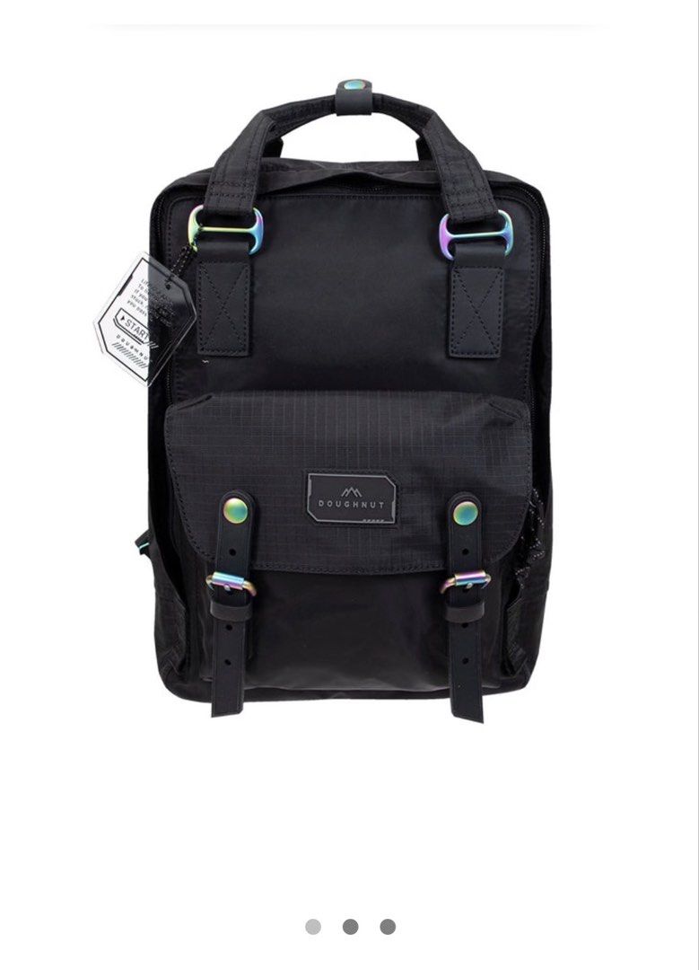 DOUGHNUT MACAROON GAMESCAPE SERIES (original) (Category: Backpacks) located in Quezon City. Submitted by gamitnirod (Listing ID 1468356459, Image 1). Description: -Color: Black (Deep/neat black) -Size: 17in x 11.5in x 5 -No issue, no damage -Perfect for daily use or light travel -With padded laptop compartment up to 14’ -2 inner (with garter) and 2 outer side pockets for umbrella or tumbler -Multiple inner mini pockets -1 secured pocket behind fo