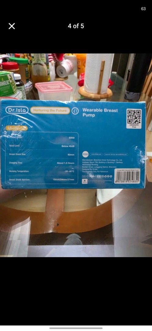 Dr. Isla EB50 Wearable Breast Pump (Category: Breastfeeding & Bottle Feeding) located in Manila. Submitted by jquino00 (Listing ID 1468384458, Image 2). Description: Dr. Isla EB50 Wearable Breast Pump 1pc New, Boxed, Unused Bought from Shoppee for Php 1,682 RFS: duplicate order.