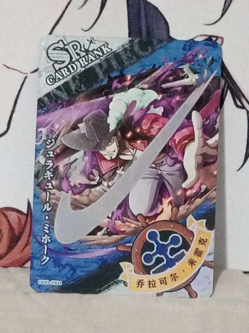 Dracule Mihawk OP01-SR01 SR (Category: Raw Singles) located in Manila. Submitted by inari05 (Listing ID 1468320130, Image 1). Description: -First owner -Asking 150 -Sf charged to buyer -Good condition rfs:Need cash Payment:Gcash.