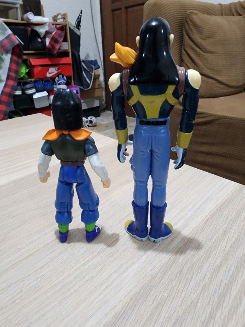 Dragon Ball Super Android 17 Action Figures (Category: Figurines & Statues) located in Quezon City. Submitted by karamba16 (Listing ID 1468342332, Image 2). Description: - Set of 2 Dragon Ball Android 17 action figures in different sizes - Features iconic details: blue pants, dark vest, orange scarf, and black hair - Standard articulation points on limbs for posing - Clean paint applications on faces and clothing - Loose figures with no original 