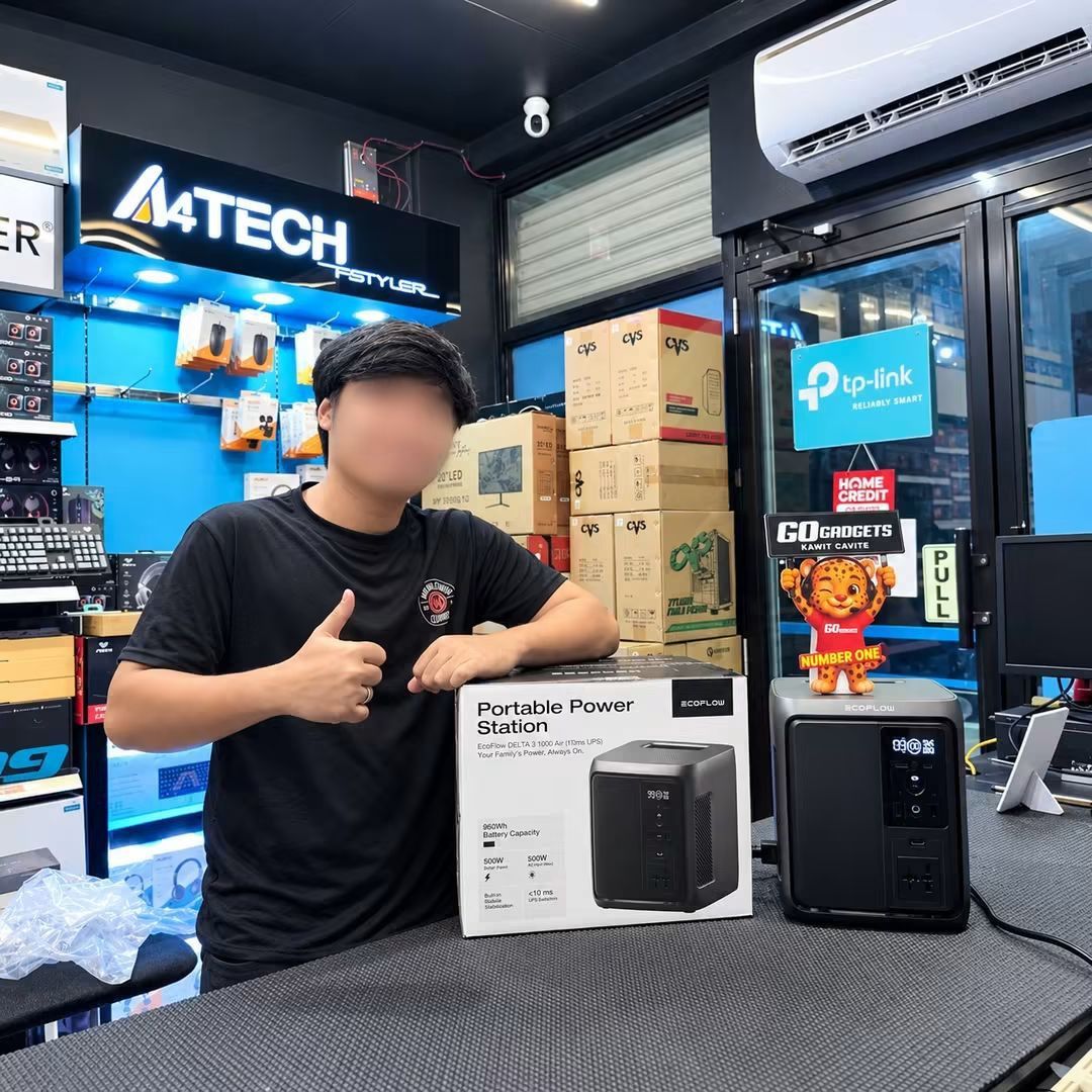 EcoFlow DELTA 3 1000 Air (10ms UPS) (Category: Batteries & Power Banks) located in Caloocan City. Submitted by kentsalvador31 (Listing ID 1468360882, Image 1). Description: Another satisfied customer protected from blackouts! Thank you for choosing GoGadgets Kawit Cavite! ⚡️📦 EcoFlow DELTA 3 1000 Air (10ms UPS) turned over to its new owner! ✅ 960Wh Capacity | 500W Output | 500W Solar Charging | Built-in Voltage Stabilization Go Gadgets - Kawit C