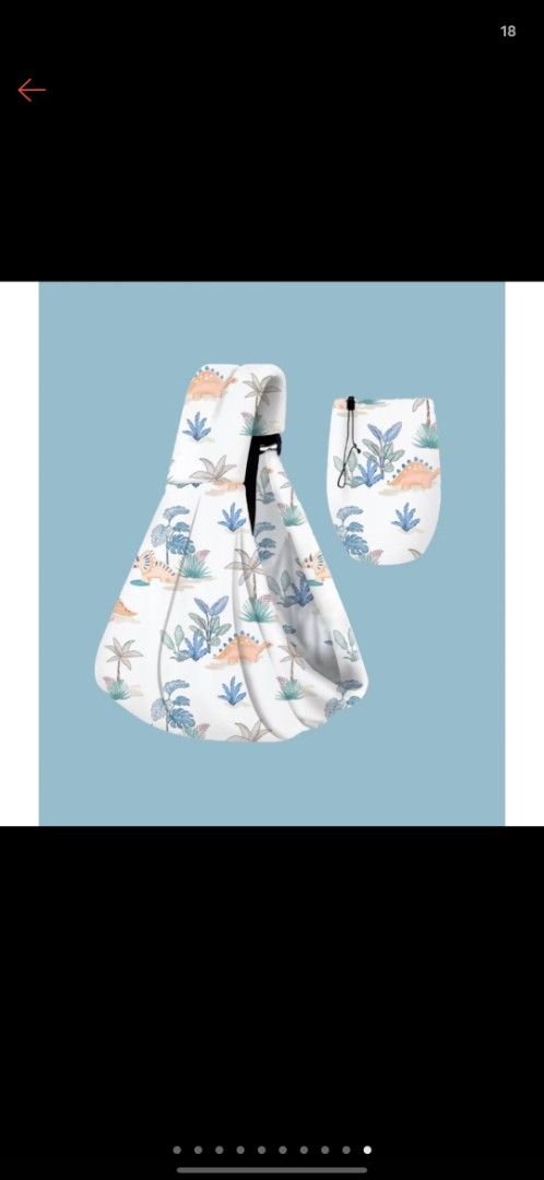 Einmilk Baby Carrier Sling (Category: Maternity Care) located in Manila. Submitted by jquino00 (Listing ID 1468385448, Image 1). Description: - Adorable dinosaur pattern baby sling and nursing cover - Suitable for newborns up to 36 months (supports up to 20kg) - Size: 60cm x 70cm with a 12cm adjustable strap and secure black buckle - Made of soft, breathable cotton for ultimate daily comfort - Perfect for hands-free carrying and discreet nursing 
