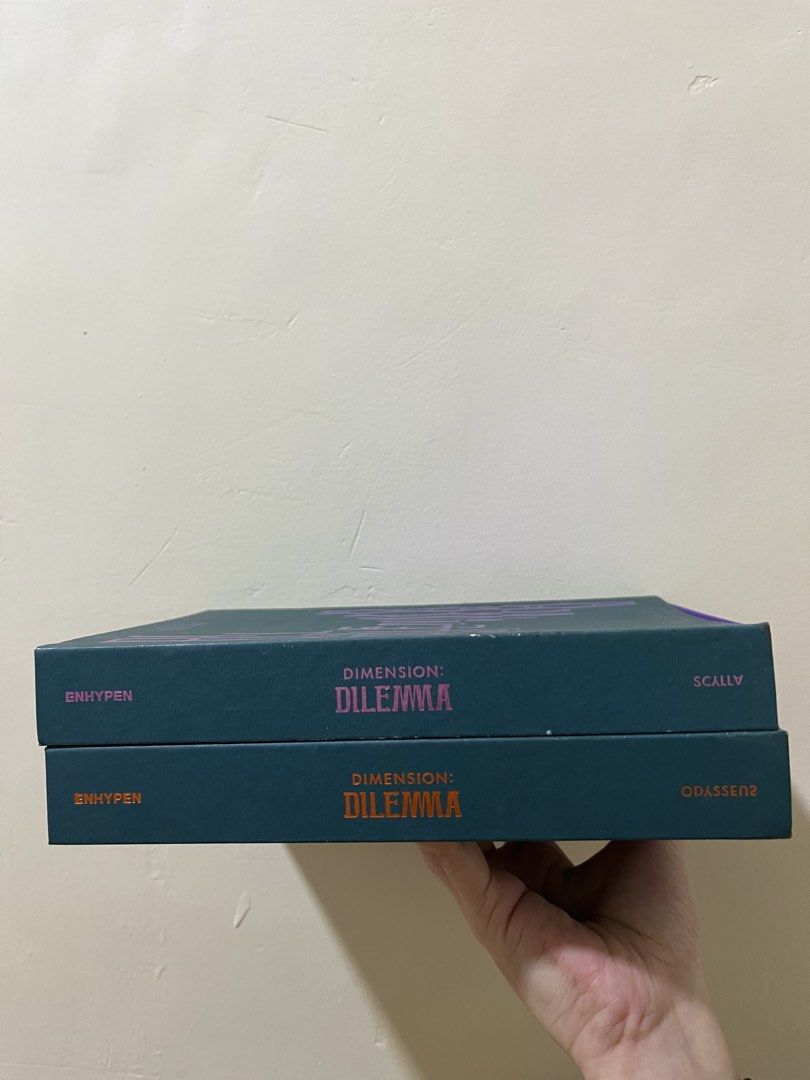 ENHYPEN DILEMMA ALBUM (Category: CDs & DVDs) located in Pasig City. Submitted by vantaeh0013 (Listing ID 1468458531, Image 3). Description: Scylla - complete inclu except pc ₱150 Odyssus- complete inclu except pc ₱150 mop: maribank mod: jnt / lalamove loc: pinagbuhatan, pasig .