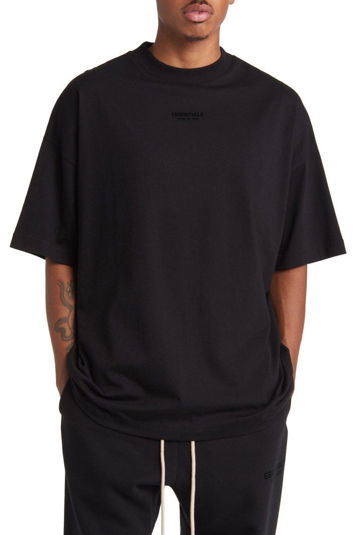 Essentials Fear of god (Authentic) (Category: Activewear) located in Cavite. Submitted by onebeancent (Listing ID 1468429718, Image 1). Description: Size: Oversized XL (Best in 3XL to 4XL) Dimension: 30" Width | 32" Length Color: Jet Black Color Rate: 9.5/10 Issue: Mild Sunfade Chest part Condition: Excellent overall Price: 900php Additional Shipping Fee (J&T Small Pouch) 75php Luzon 100php visayas 120php mindanao.