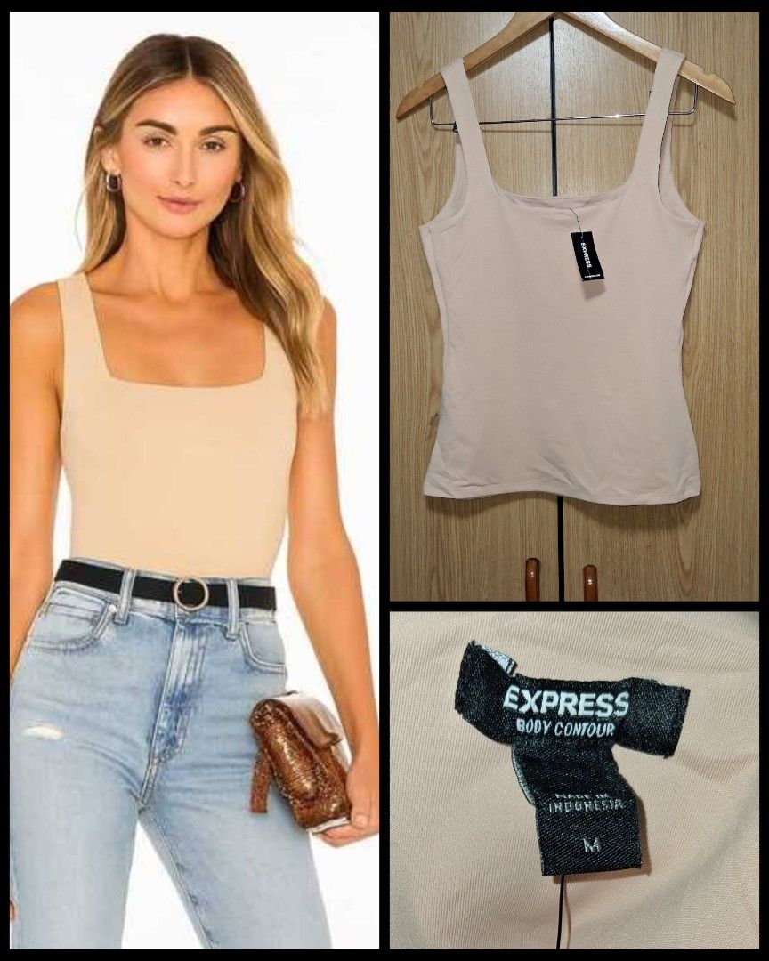 Express Body Contours High compression Square neck Tank top (Category: Others Tops) located in Cebu City. Submitted by cebuanamomshies (Listing ID 1468290665, Image 1). Description: Medium Neutral/Nude A tank created to smooth, sculpt, and define your figure. This body contour top has a double lining of matte fabric and a flattering square neckline. Features & Fabric Matte fabric; Double layer of fabric in front and back 85% Polyester/15% Spandex