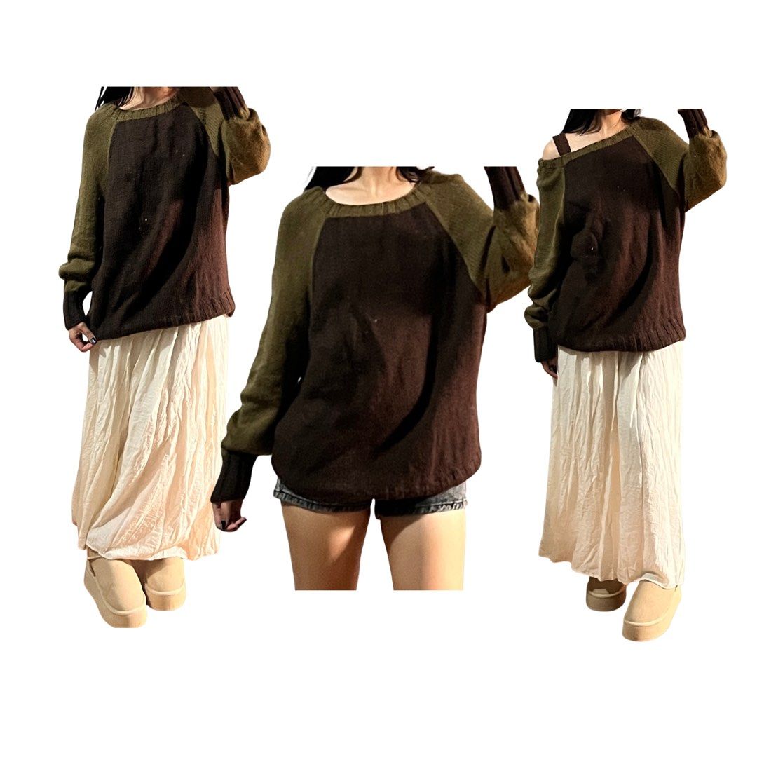 FALL COLOR BLOCK KNITTED SWEATER (Category: Coats, Jackets and Outerwear) located in Baguio. Submitted by claie.bg (Listing ID 1468408968, Image 3). Description: ⊹ FALL COLOR BLOCK KNITTED SWEATER ⊹ ᰔ gandaa, so very twilight coded! ᰔ back and front patterns r different DEETS size up to large length 28.5 inches.