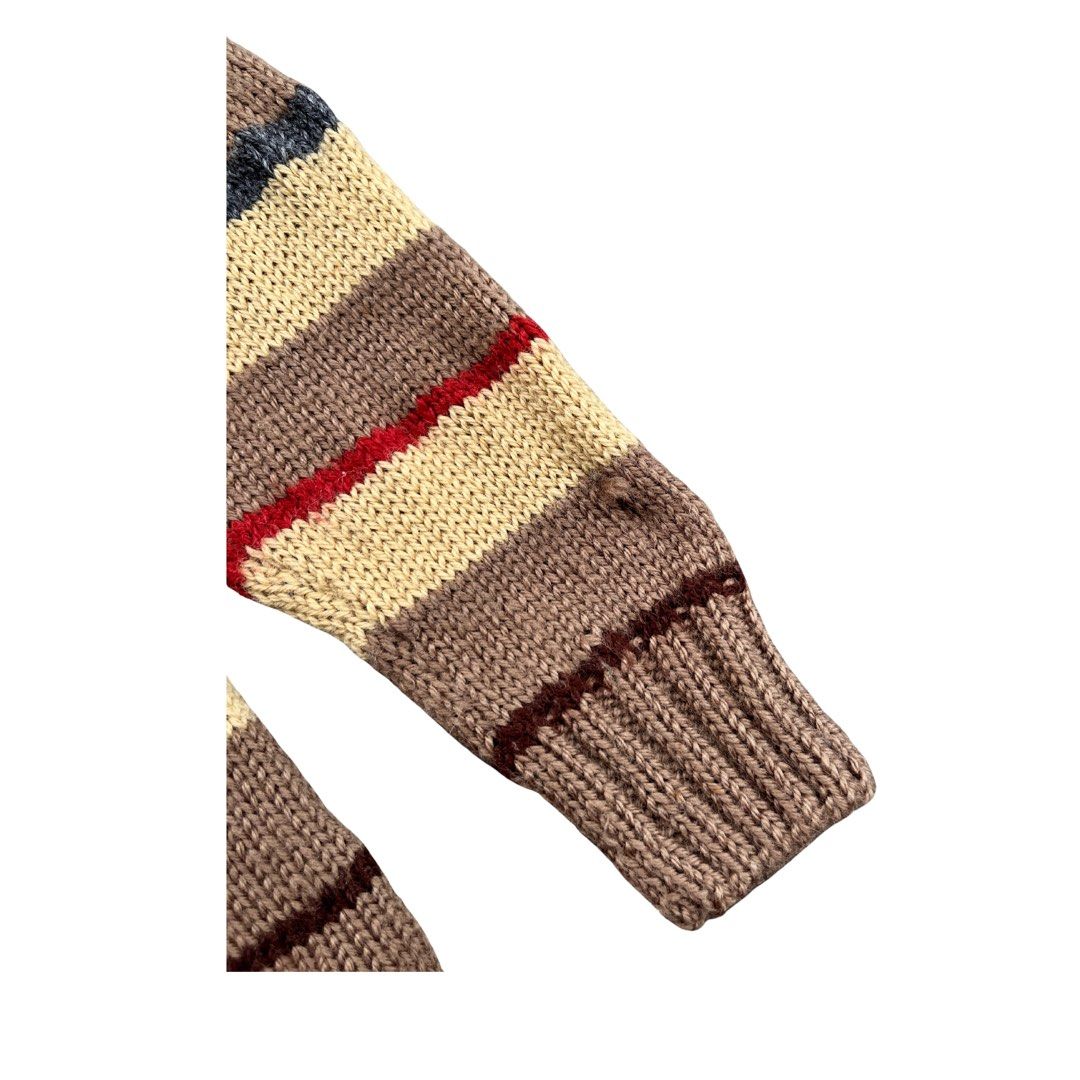 FALL KNITTED STRIPED SWEATER (Category: Coats, Jackets and Outerwear) located in Baguio. Submitted by claie.bg (Listing ID 1468408415, Image 3). Description: ⊹ FALL KNITTED STRIPED SWEATER ⊹ ᰔ cutiee! ᰔ with maliit na stain + maliit na hole lang po sa arm sleeve DEETS size up to sl length 28 inches .