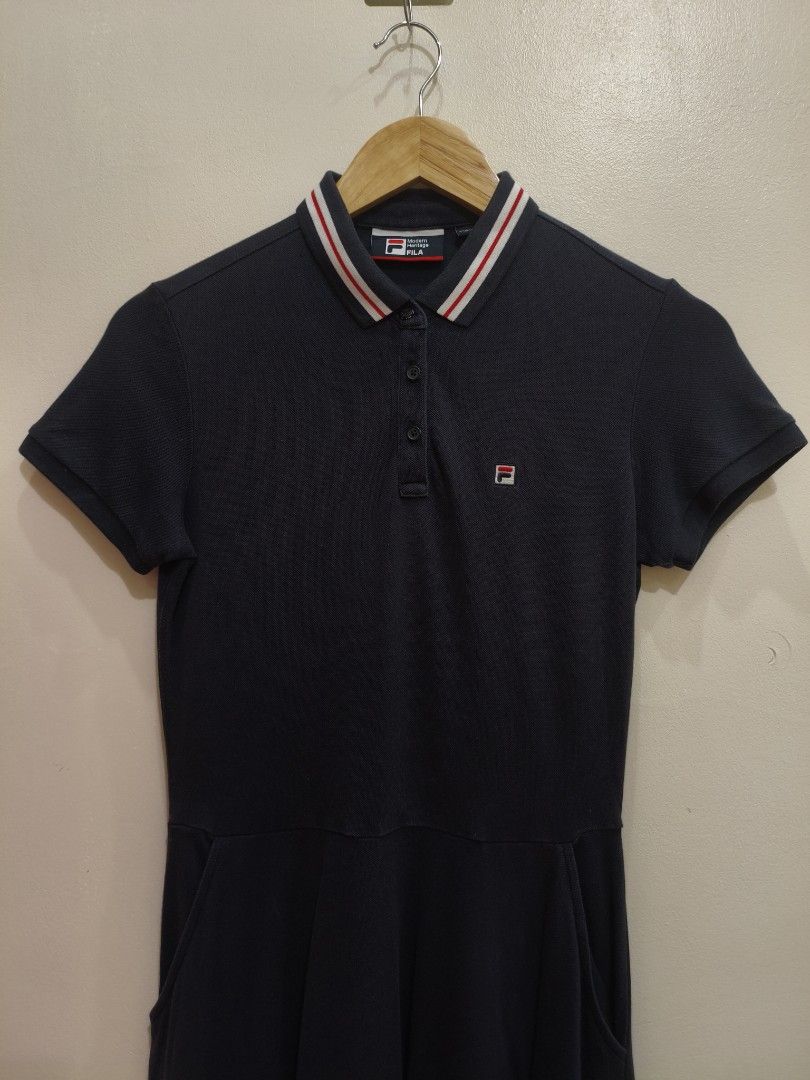 Fila Black Polo Dress (Category: Dresses) located in Mandaluyong City. Submitted by frivsthriftsph (Listing ID 1468453314, Image 3). Description: Fila Black Polo Dress Like new condition. Color rate is 9/10. Size M on tag. Actual dimes are 17W by 37L. No other issue aside from cut washtags..
