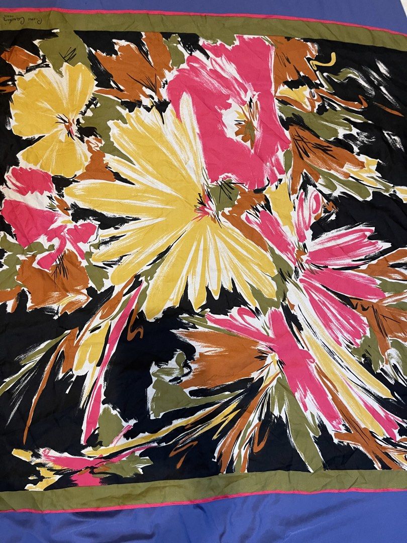 Floral scarf (Category: Scarves) located in Quezon City. Submitted by booktt (Listing ID 1468445776, Image 2). Description: vintage floral scarf pierre cardin, please self authenticate.