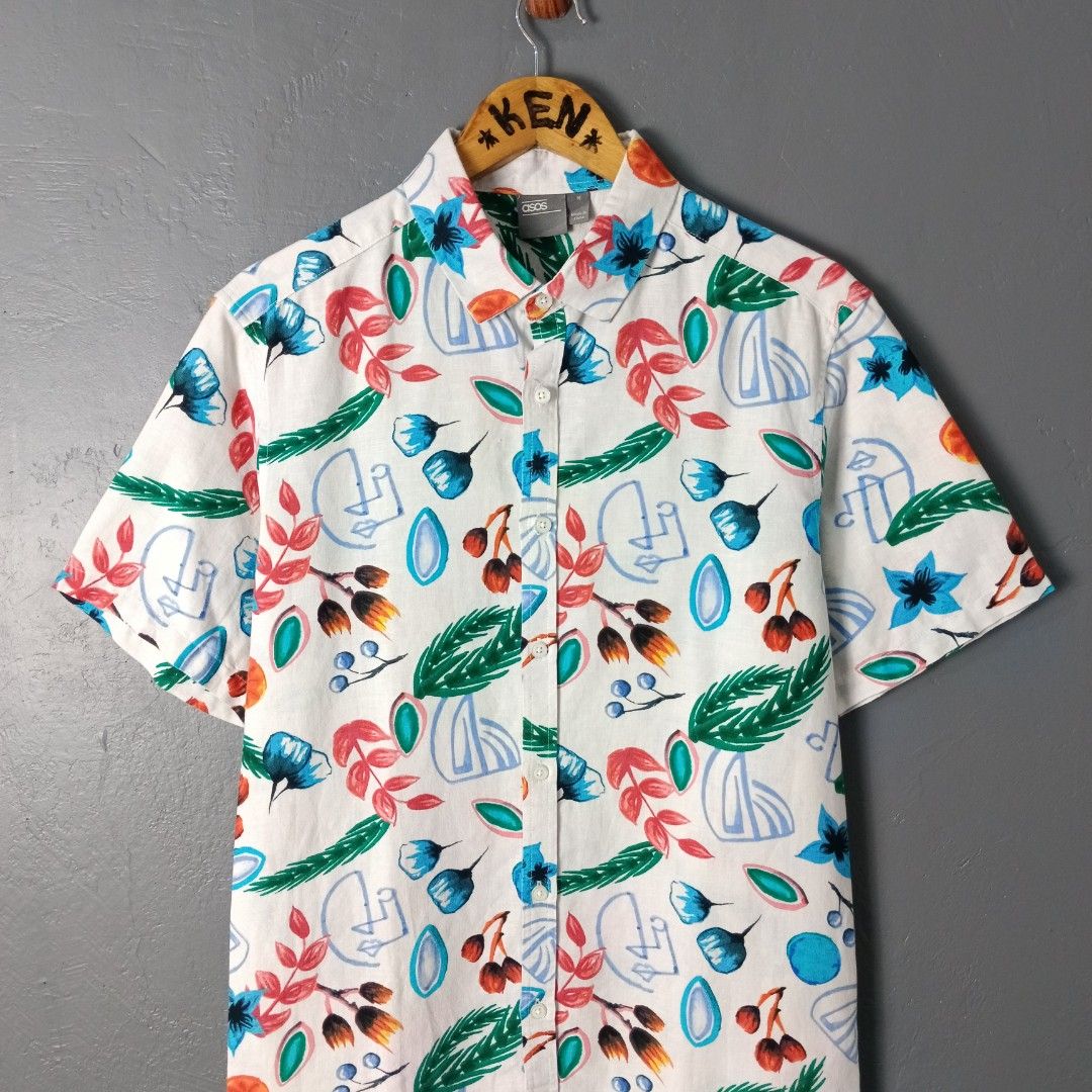 For Men - Asos - Linen Blend (Category: Tshirts & Polo Shirts ) located in Bacolod City. Submitted by drop.ph (Listing ID 1468393186, Image 3). Description: Asos - Linen Blend Multicolor Shirt *Size M - 21.5x28 *Excellent *No Flaws *Price: 680php *Add SF if outside Bacolod City .