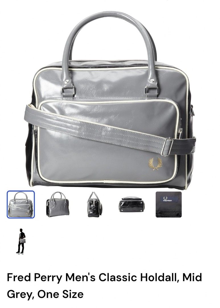 Fred Perry Holdall Bag Grey (Category: Sling Bags) located in Manila. Submitted by myno23lenel (Listing ID 1468291000, Image 1). Description: for sale Fred Perry Holdall Bag Grey in good condition, only signs of usage.leather perfect condition, only issue slight yellowing on white linings good for everyday use,travelling 10k srp, selling cheap 2.2k only Location Fairview.