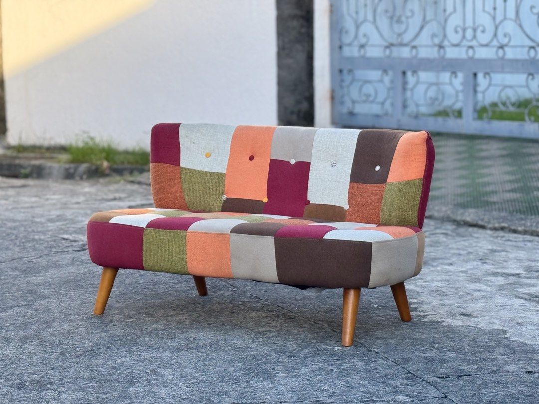 Fuji Boeki Daisy 2-Seater Modern Scandinavian Patchwork Low Sofa (Category: Other Home Furniture) located in Bulacan. Submitted by rock_off.thriftshop.ph (Listing ID 1468373835, Image 1). Description: .
