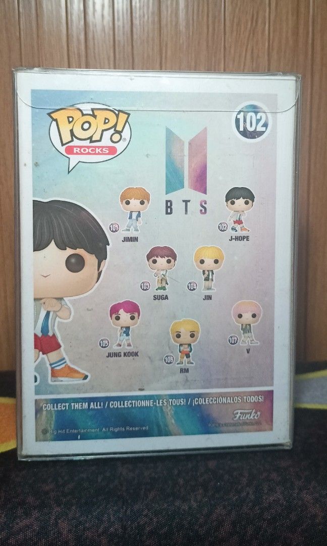 Funko Pop! Rocks - BTS - J-Hope #102 (Category: Figurines & Statues) located in Manila. Submitted by hunts_collectibles (Listing ID 1468404151, Image 3). Description: -Box condition: 9/10 -Stickered: Big Hit -Vinyl Figure.