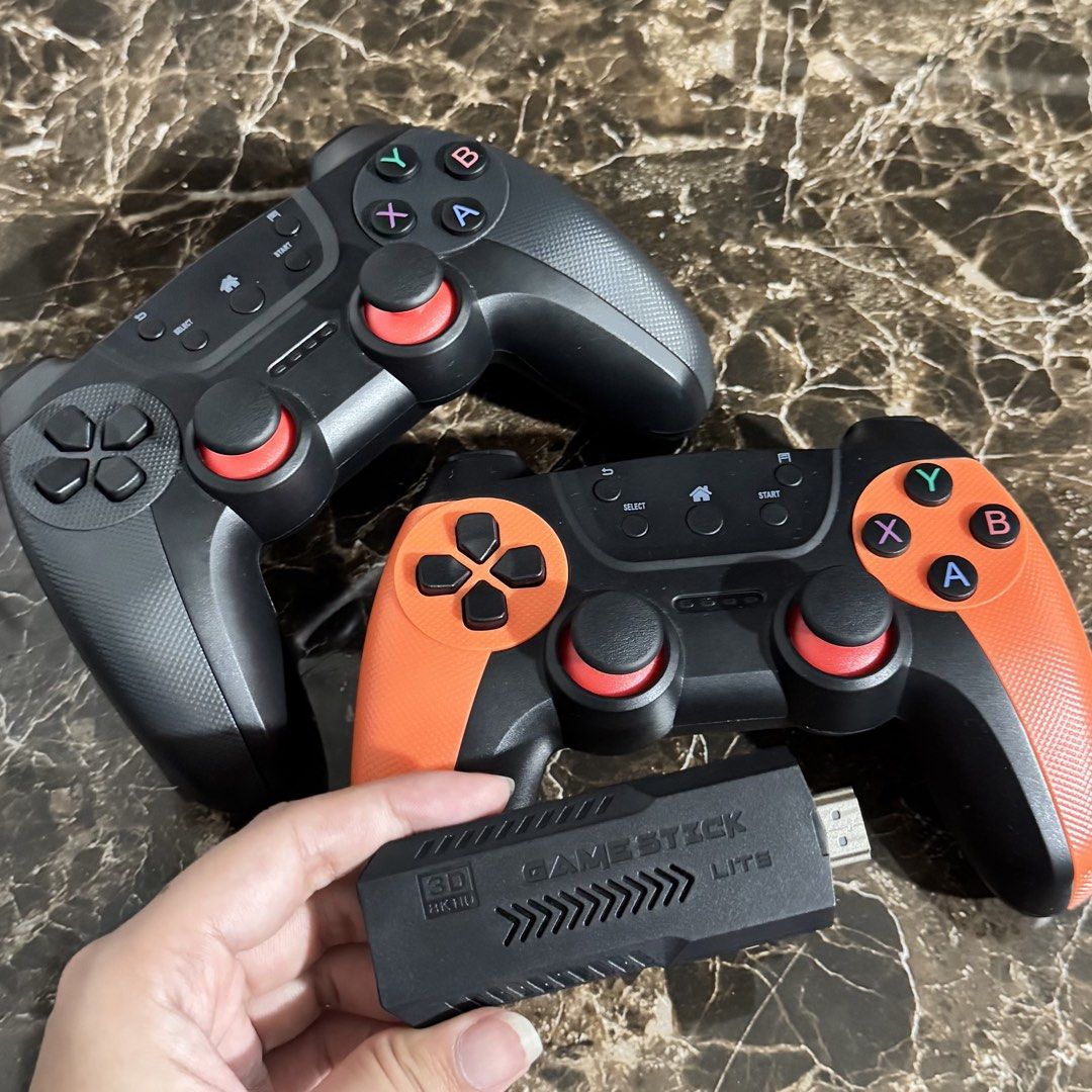 Game Stick Lite 128GB with 2 Controllers (Category: Controllers) located in Rodriguez. Submitted by coleenlopezz (Listing ID 1468431804, Image 1). Description: LAST PRICE ₱850 (check pictures muna) - Game Stick Lite console loaded with a 128GB SD card - Over 50,000 retro games pre-installed - Easy plug-and-play system, includes micro-USB cord - Comes with 2 wireless controllers - Orange controller is currently not working and needs checkup/repair