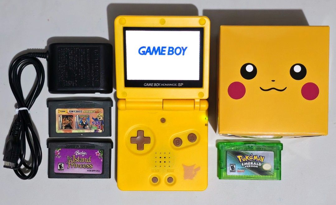 Gameboy Advance SP IPS LCD (Category: Nintendo) located in Santa Rosa. Submitted by j.r.constantino (Listing ID 1468459623, Image 1). Description: 📣 For sale Gameboy Advance SP 📣 🏷️ ₱6,800 fixed ➡️ AGS-001 model ➡️ New IPS screen v4 (adjustable to 15 levels of brightness) ➡️ New Pikachu themed shell ➡️ Loud sounds (new capacitor) ➡️ All buttons are crisp and working ➡️ EXT and charging port are working ➡️ With Pikachu box for GBA SP ➡️ With ne